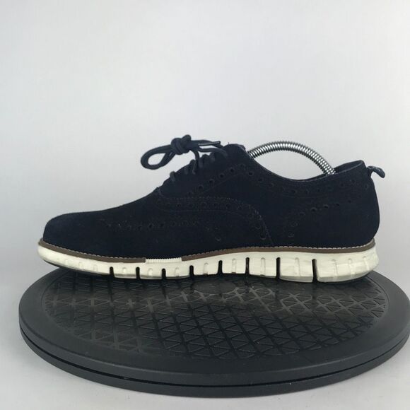 Cole Haan ZeroGrand Wingtip Oxford Blue Suede Dress Shoes C24527 Men’s Size 9 - Picture 9 of 12